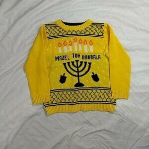 Blizzard Bay Big Boy's Mazel Tov Bubbala Christmas Sweater, Yellow